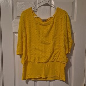 Women's Yellow Eyelet Blouse